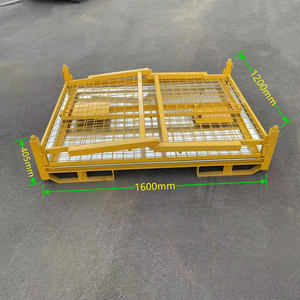 Jaula de palés de malla de almacenamiento apilable de pulverización electrostática ahuecada en todos los lados - Product Image 1