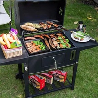 Barbecue de table, barbecue de cuisine en plein air, gril industriel en acier inoxydable, chariot carré, gril à charbon