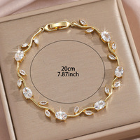 Pulsera de Flor de Tulipán Chapada en Oro de 18K, Resistente al Agua y al Deslustre, de Acero Inoxidable, Marca Fanhua