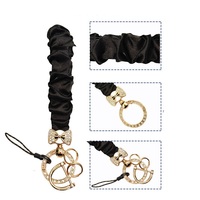 Porte-clés en strass, bracelet extensible pour clés de voiture avec anneau en D, joli bracelet de poignet pour femme