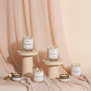 AIKUN Popular Luxury Design Spiritual Custom logo Wedding Gift Aromatherapy Natural Soy Wax Glass Jar Scented <b>Candles</b> - Product Image 1