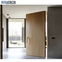 XIYATECH Entrée Moderne Pivot en Bois Massif Nouveau Design Extérieur de Luxe Étanche Caractéristiques Insonorisées MDF pour Maison Résidentielle