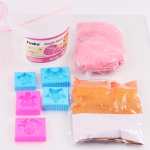 Foska école papeterie en boîte jouet sensoriel cadeau d'anniversaire 16 pièces moulable couleur sable magique enfants jouer ensemble avec château moules - Product Image 1