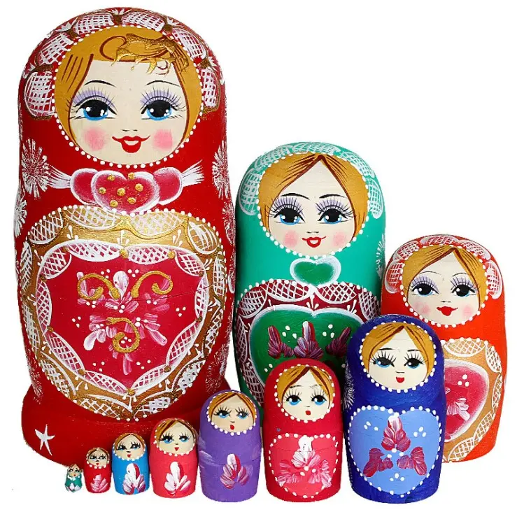 FQ ब्रांड खरीदें अनोखा खिलौना स्मारिका लकड़ी matryoshka स्टैकिंग रूसी गुड़िया