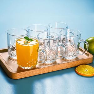 Juego de Tazas de Café Transparentes Portátiles Pequeñas Personalizadas al por Mayor, Juego de 6 Tazas de Vidrio para Té, Leche o Hielo - Product Image 6
