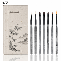 Nouveauté Hechunzi – Pinceaux professionnels pour le nail art avec manche en acrylique et motif encre, pour salon, maison et DIY