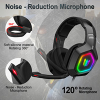Casque de Jeu ONIKUMA K10 Écouteurs Esports Lumière RGB Casque Audio avec Micro Son Stéréo Basses Profondes pour PS5 PS4 PC