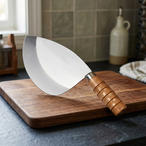 Couteau de boucherie pour mouton et bœuf, outil de camping, de chasse et de plein air, lame épaisse en acier inoxydable, manche en bois, étui en cuir et nylon - Product Image 2