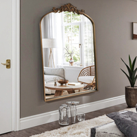Miroir mural de jardin gothique arqué avec cadre en métal antique Style rustique vintage classique pour la maison Hôtel Miroir rétro moderne de luxe
