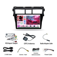 Reproductor de DVD para Auto Qualcomm de 9 Pulgadas, 4 Núcleos, Pantalla IPS, WIFI, GPS, Android, 2 Din, Estéreo para Auto, Audio para Auto, para Toyota VIOS Yaris 2007-2013