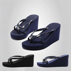 Sandales compensées à plateforme pour femme, style tongs, à enfiler, semelle épaisse de 8 cm, antidérapantes, pour la plage, livraison directe transfrontalière - Product Image 2