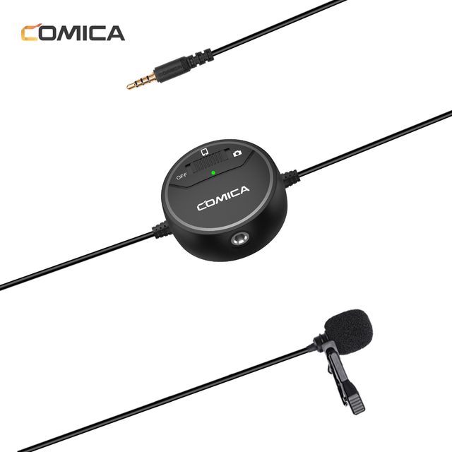 Comica SIG.LAV V03 Condenser Lavalier Microphone-Omni-directional Real-time Monitor Super Anti-interference 6.2m Wired 3.5mm