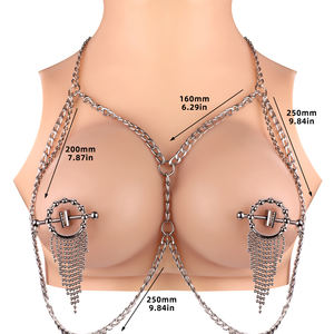 QKKQ Bondage BDSM pinzas para pezones cadenas triples masajeador pinzas para pecho juguete sexual esclavo SM juego Labia clítoris Clips para mujer y hombre - Product Image 4
