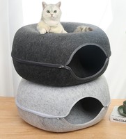Neuzugang Großhandel Katzen-Tunnel-Nest individuelles Logo Sechseck-Gefell Peekaboo Katzenhöhle