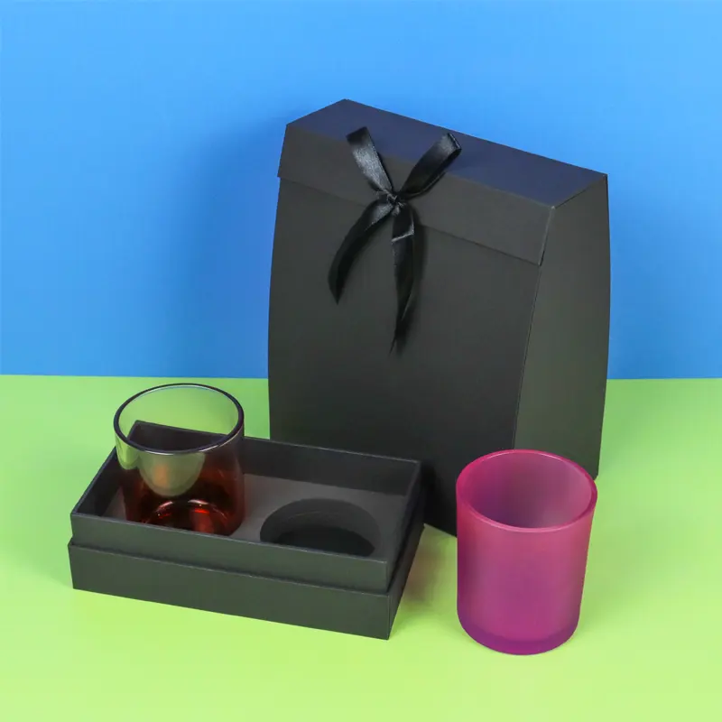 customizable logo packaging diffuser bottle rigid cardboard scented candle jars with lids luxurious candle packaging paper box