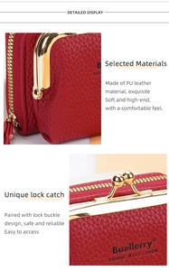 Nuevo Monedero Billetera Multitarjeta de Cuero PU para Mujer al Por Mayor, Mini Bolso Tipo Órgano con Cierre de Boquilla y Cremallera, Diseño Estilo Coreano - Product Image 6