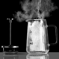 Vente en gros 350ml Double paroi Presse française Cafetière 12oz Haute Borosilicate Verre Transparent Caractéristique commerciale Cafetiere