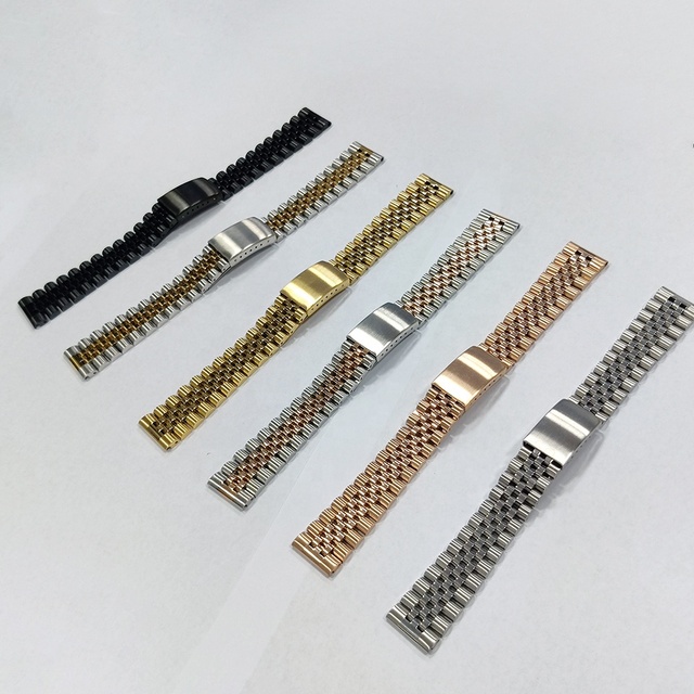 18 19 20 22mm Straight End Solid Screw Links Steel Replacement Watch Band Strap Jubilee Bracelet for Rolex Seiko Tudor