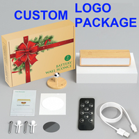 Bois de hêtre LED tactile applique murale à distance chevet Rechargeable pour salon escalier chambre batterie Option 1/2 Pack