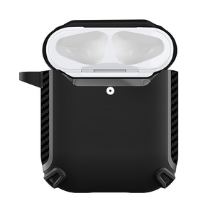 Pour étui <span class=keywords><strong>Airpods</strong></span> personnalisé en fibre de <span class=keywords><strong>carbone</strong></span> TPU antichoc avec mousqueton crochet anneau étui d'armure pour <span class=keywords><strong>Airpods</strong></span> Pro Gen 3 2 1 - Product Image 2