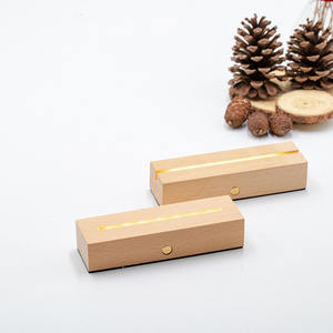 Lampe Led 3D Rectangulaire Acrylique Creative Base Lumière USB Interface DIY Personnalisé Ronde Ovale Rectangle Bois Veilleuse Base - Product Image 5