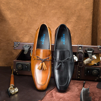 Fait main faible QUANTITÉ MINIMALE DE COMMANDE hommes mocassins chaussures en cuir véritable pour hommes