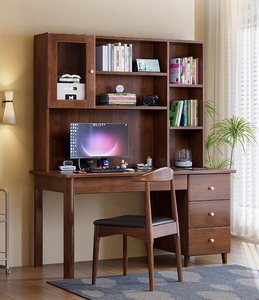 Modern Simple Adult <strong>Computer</strong> <strong>Desk</strong> Solid Wood Metal Integrated Learning Writing <strong>Table</strong> for Home Bedroom - Product Image 2