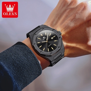 <span class=keywords><strong>Montre</strong></span> pour homme OLEVS 3613 OEM, logo original de luxe, étanche, lumineuse, calendrier, classique, en acier inoxydable, quartz - Product Image 3