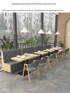 Tùy Chỉnh Hiện Đại Rắn Gỗ Sofa Gian Hàng Chỗ Ngồi Ghế Thanh Lịch Đặt Cho Ăn Uống Cho Cà Phê Cửa Hàng Thương Mại Nhà Hàng - Product Image 5