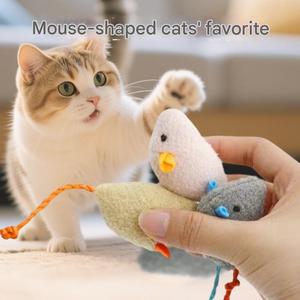 Christmas New Mint China Cat Plush Herbal Mouse Toy Cute Durable Scratch and <b>Bite</b> Interactive Eco-Friendly Anxiety Relief Manual - Product Image 4