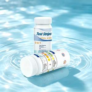 Bandelettes de test de piscine 3 en 1, 50 bandelettes, kit de test rapide et précis de l'eau de piscine et de spa pour le chlore libre, le <span class=keywords><strong>pH</strong></span> et l'alcalinité totale - Product Image 3