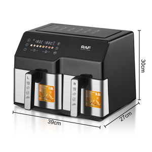 Nồi chiên không dầu đa năng Raf 6L+4L, hai giỏ chiên, kỹ thuật số, lò nướng chiên không dầu, nồi đôi, điện, thông minh - Product Image 6