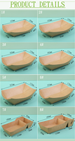 Plateau de hot-dog alimentaire en papier kraft jetable en forme de bateau personnalisé d'usine plateau de nourriture en papier de cuisson pour gâteau