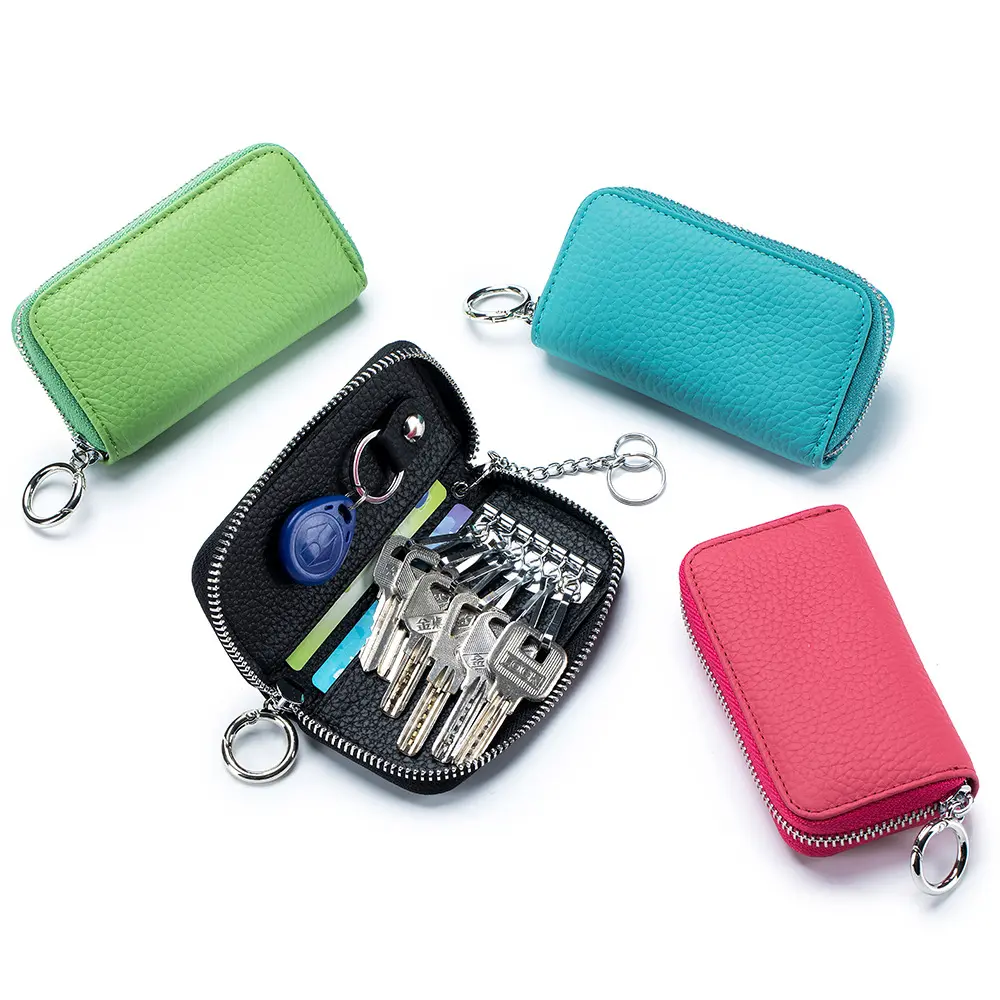 USENGKA Nouvel arrivage Mini porte-monnaie à fermeture éclair Porte-clés portefeuille porte-clés de voiture Porte-clés en cuir véritable