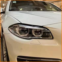 Pour BMW Série 5 F10 F11 F18 2011-2017, mise à niveau des phares LED, yeux d'ange bicolores dorés, phares de projecteur fumés noirs