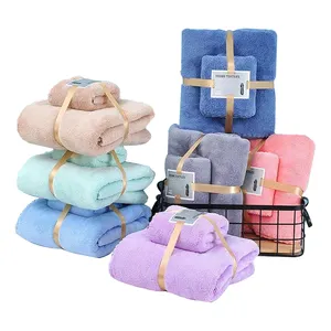 Manufacturers Wholesale Good Quality Quick Drying Microfiber Cheap Price Coral Fleece Luxury Bath Towels Set