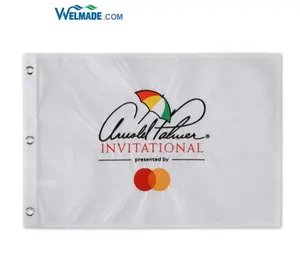 Banderas de Pin de Golf bordadas de 14 "x 19", insignia blanca de Arnold