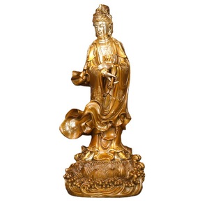 Copper World Guanyin Buddha Statue Bronze Handmade Standing Figure Home Decoration Gift for Housewarming Business Gifts - Product Image 4