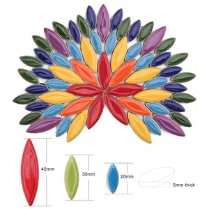 أفكار فنية مزججة على شكل بتلات ورقية قطع سيراميك تصنعها بنفسك فضفاضة للحرف اليدوية - Product Image 2