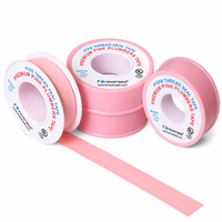 Ruban d'étanchéité en PTFE rose certifié UL, 12 mm x 0,1 mm x 10 m, ruban de plombier haute densité pour applications industrielles et plomberie