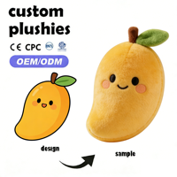 Vente directe d'usine de jouets en peluche jaunes personnalisés de haute qualité, fabriqués avec une technique de broderie, en tissu doux, jouets en peluche personnalisés