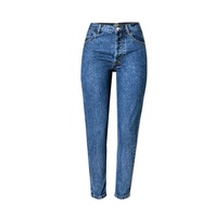 Jean en denim déchiré bleu délavé style Boyfriend pour femme, coupe slim, décontracté