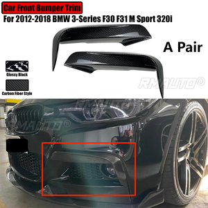 สำหรับ BMW ซีรีส์ 3 F30 F31 M Sport 320i 325i ปี 2012-2018 ชุดแต่งกันชนหน้า ครอบไฟตัดหมอก ช่องระบายอากาศ ลายคาร์บอนไฟเบอร์ 1 คู่ - Product Image 1