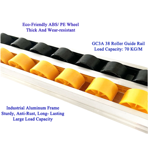 מערכת אלומיניום משינוע רולים רולים מערכת פס רהוט למערכת מתלה זרימה/מערכת מדף הזזה - Product Image 4