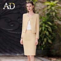 Dernier ensemble chic de blazer jupe en tweed de haute qualité Ensembles de blazers sexy pour femmes Fourniture originale d'usine