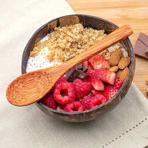 ハーフココナッツシェルロゴ手作りウッドボウルベトナムボウルツールトレイ500Ml天然大豆キャンドル生地マシンケータリングスムージー用 - Product Image 3