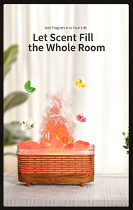 Difusor de Aroma de Sal del Himalaya OEM, Máquina de Fragancia con Aceite Esencial, Difusor de Aroma con Efecto de Llama de Fogata, Humidificador Ultrasónico de Vapor Frío - Product Image 4