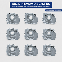 Couverture de carter de pompe à eau OEM en fonte d'aluminium ADC12, moulée sous pression, usinée CNC de précision ±0,02 mm, testée pour la tenue des fuites, pour pièces de générateur 148F LC148F