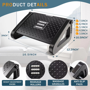 Repose-pieds ergonomique sous le bureau avec roulettes pour soulager les douleurs aux jambes lors du travail à domicile ou au bureau - Product Image 5