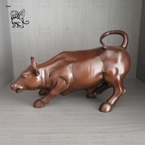 <span class=keywords><strong>Art</strong></span> moderne succès métal cadeaux boeuf Animal Statue décor maison Bronze laiton Wall <span class=keywords><strong>Street</strong></span> Bull Sculpture pour bureau table - Product Image 2